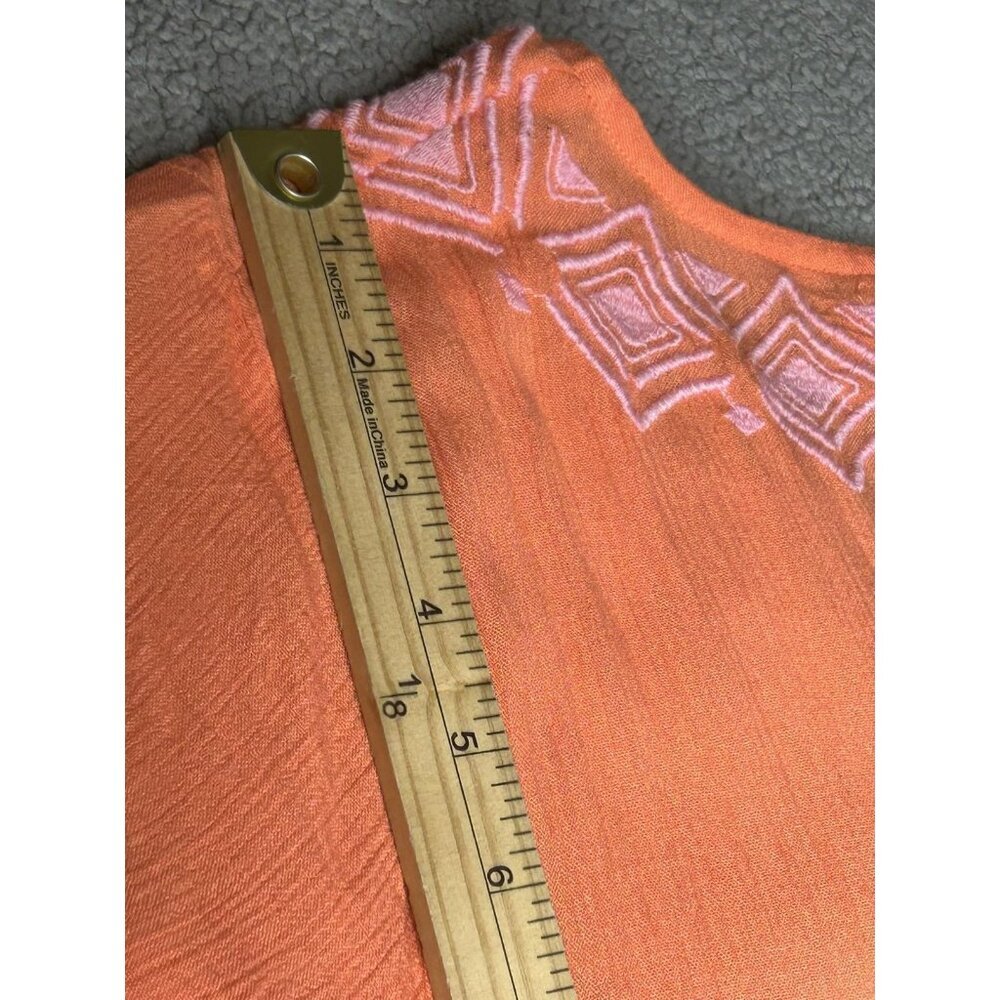 Lilly Pulitzer Target Cover Up Womens M Peach Embroidered Geometric Beach Tunic - Picture 11 of 12